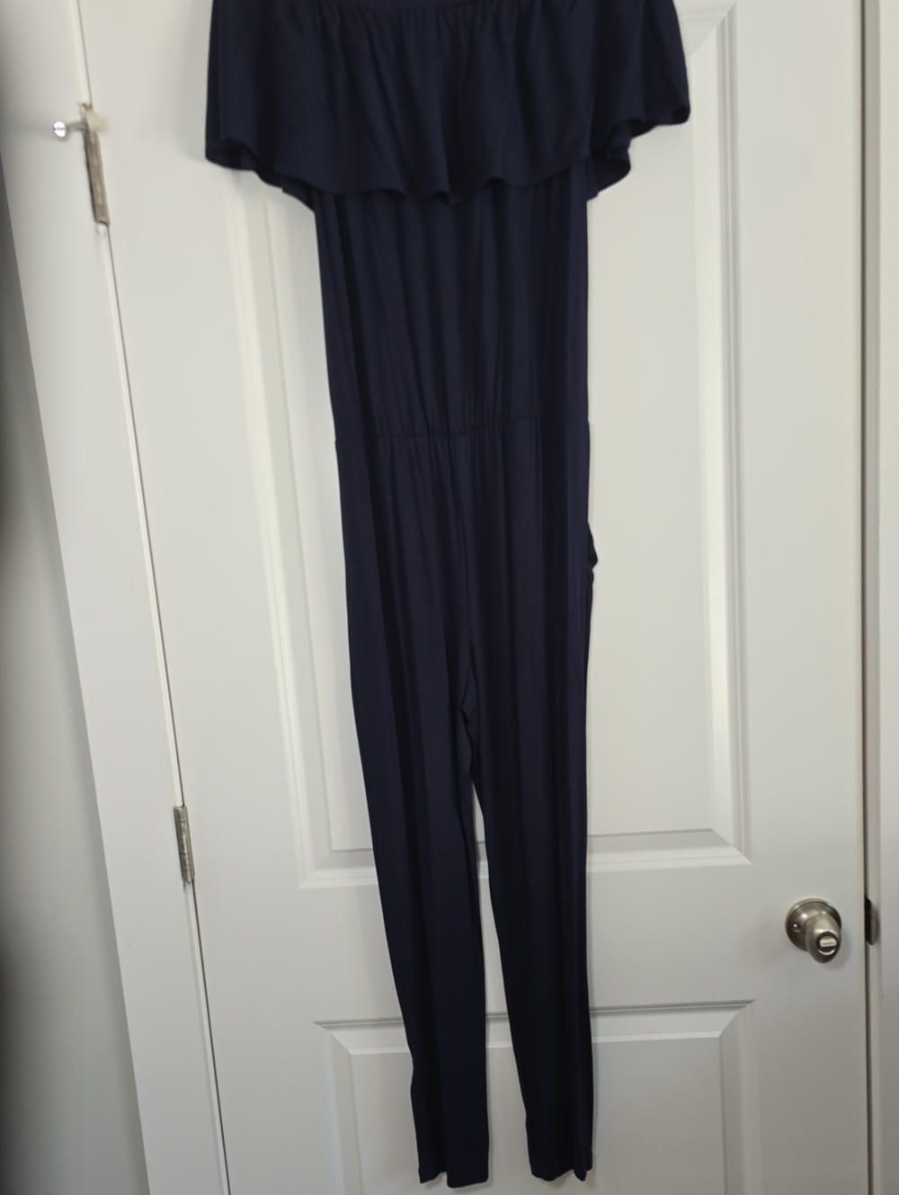 Trina Turk Off the Shoulder Navy Jumpsuit Women's Size XS - Picture 5 of 15